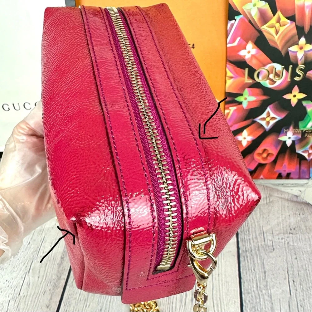 Gucci Soho crossbody bag in magenta pink leather *new with defect* - Picture 7 of 14